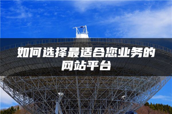 如何選擇最適合您業(yè)務(wù)的網(wǎng)站平臺(tái)